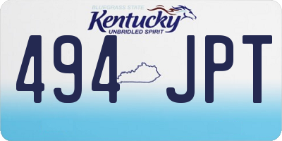 KY license plate 494JPT