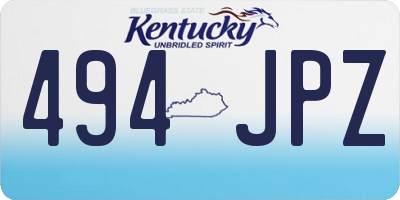 KY license plate 494JPZ