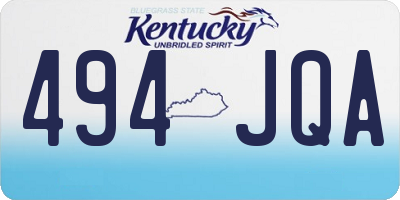 KY license plate 494JQA