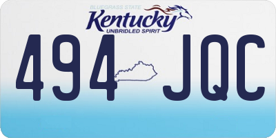 KY license plate 494JQC