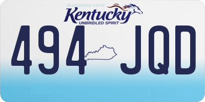 KY license plate 494JQD