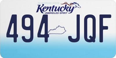 KY license plate 494JQF