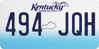 KY license plate 494JQH