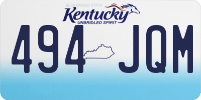 KY license plate 494JQM