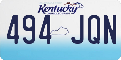 KY license plate 494JQN