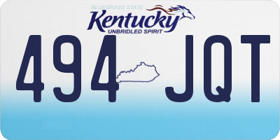 KY license plate 494JQT
