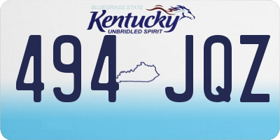KY license plate 494JQZ