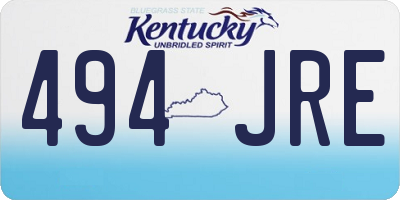 KY license plate 494JRE