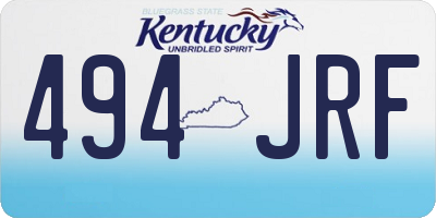 KY license plate 494JRF