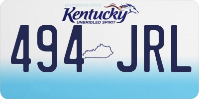 KY license plate 494JRL