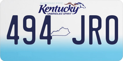 KY license plate 494JRO