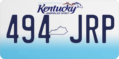KY license plate 494JRP