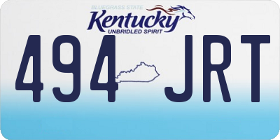 KY license plate 494JRT