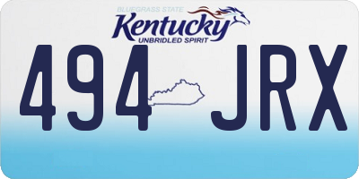 KY license plate 494JRX