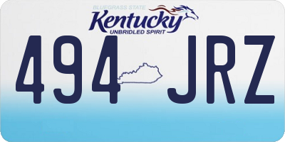 KY license plate 494JRZ
