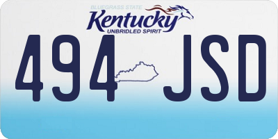 KY license plate 494JSD