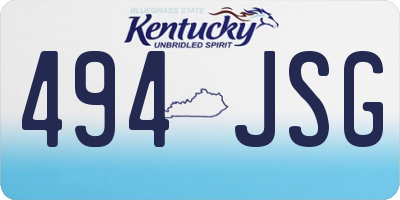 KY license plate 494JSG