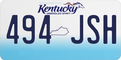 KY license plate 494JSH