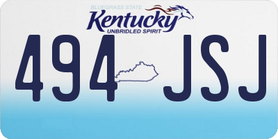 KY license plate 494JSJ
