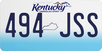 KY license plate 494JSS