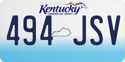 KY license plate 494JSV