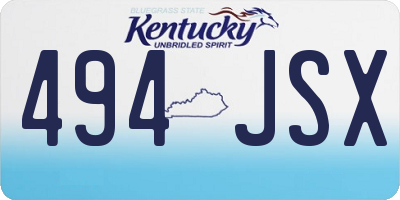 KY license plate 494JSX