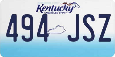 KY license plate 494JSZ