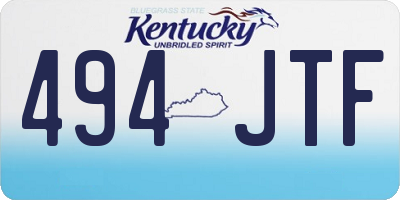 KY license plate 494JTF