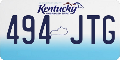 KY license plate 494JTG