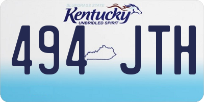 KY license plate 494JTH