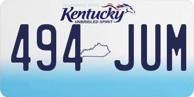KY license plate 494JUM