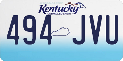 KY license plate 494JVU