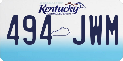 KY license plate 494JWM