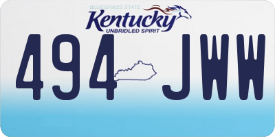 KY license plate 494JWW