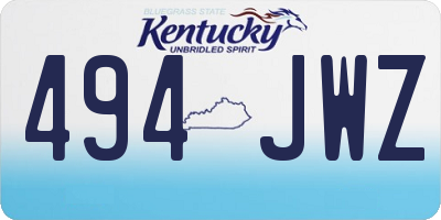 KY license plate 494JWZ