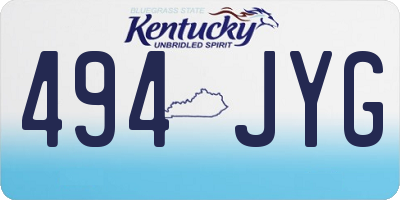 KY license plate 494JYG