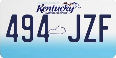 KY license plate 494JZF
