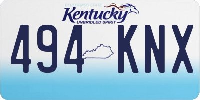 KY license plate 494KNX
