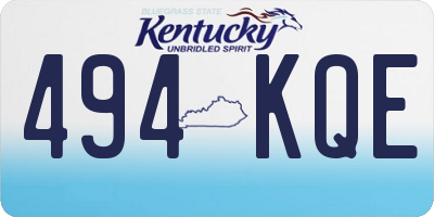 KY license plate 494KQE
