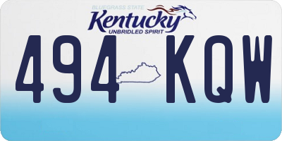 KY license plate 494KQW