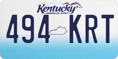 KY license plate 494KRT