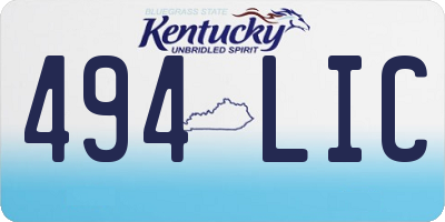 KY license plate 494LIC