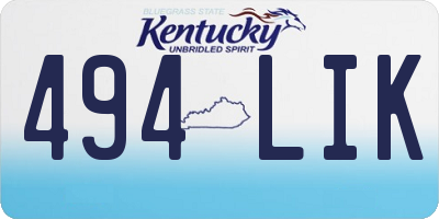 KY license plate 494LIK