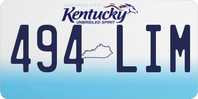 KY license plate 494LIM