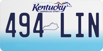 KY license plate 494LIN