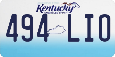 KY license plate 494LIO