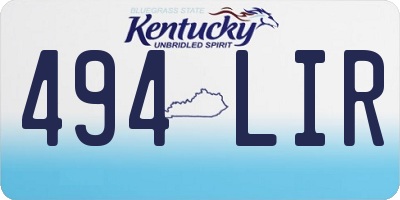 KY license plate 494LIR