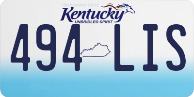 KY license plate 494LIS
