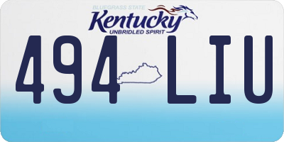 KY license plate 494LIU
