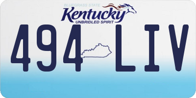 KY license plate 494LIV